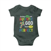 Society Says I Am Autistic God Says I Am Perfect Baby Onesie Autism Awareness