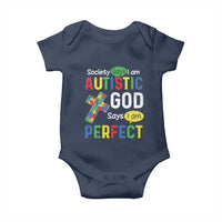 Society Says I Am Autistic God Says I Am Perfect Baby Onesie Autism Awareness