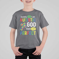 Society Says I Am Autistic God Says I Am Perfect T Shirt For Kid Autism Awareness