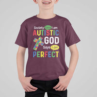 Society Says I Am Autistic God Says I Am Perfect T Shirt For Kid Autism Awareness