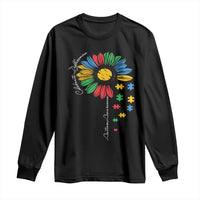 Autism Awareness Celebrate Differences Long Sleeve Shirt Sunflower Puzzle Pieces
