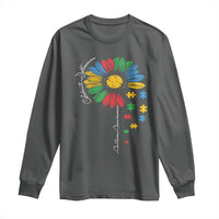 Autism Awareness Celebrate Differences Long Sleeve Shirt Sunflower Puzzle Pieces