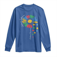 Autism Awareness Celebrate Differences Long Sleeve Shirt Sunflower Puzzle Pieces