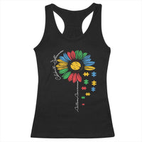 Autism Awareness Celebrate Differences Racerback Tank Top Sunflower Puzzle Pieces
