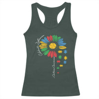 Autism Awareness Celebrate Differences Racerback Tank Top Sunflower Puzzle Pieces