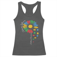 Autism Awareness Celebrate Differences Racerback Tank Top Sunflower Puzzle Pieces