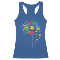 Autism Awareness Celebrate Differences Racerback Tank Top Sunflower Puzzle Pieces