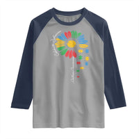 Autism Awareness Celebrate Differences Raglan Shirt Sunflower Puzzle Pieces