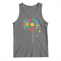 Autism Awareness Celebrate Differences Tank Top Sunflower Puzzle Pieces