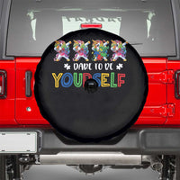 Funny Autism Awareness Dare To Be Yourself Spare Tire Cover Dabbing Unicorn