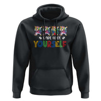 Funny Autism Awareness Dare To Be Yourself Hoodie Dabbing Unicorn