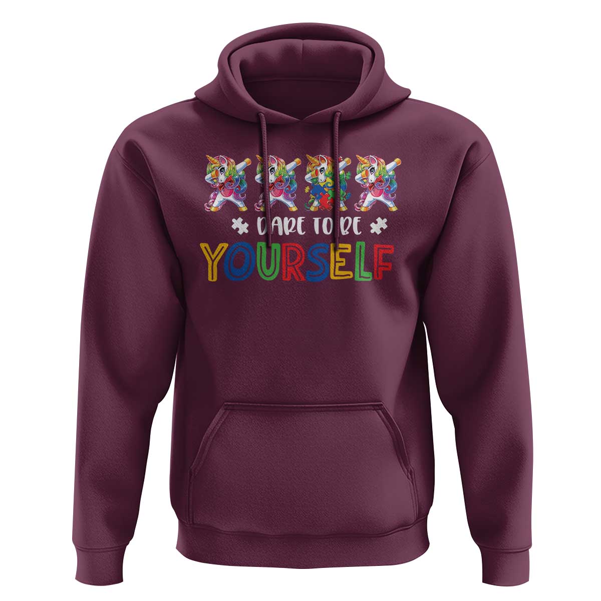 Funny Autism Awareness Dare To Be Yourself Hoodie Dabbing Unicorn