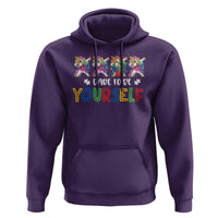 Funny Autism Awareness Dare To Be Yourself Hoodie Dabbing Unicorn