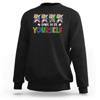Funny Autism Awareness Dare To Be Yourself Sweatshirt Dabbing Unicorn