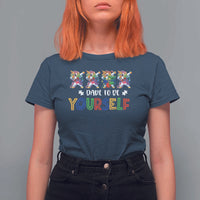 Funny Autism Awareness Dare To Be Yourself T Shirt For Women Dabbing Unicorn