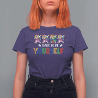 Funny Autism Awareness Dare To Be Yourself T Shirt For Women Dabbing Unicorn