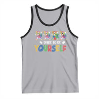 Funny Autism Awareness Dare To Be Yourself Tank Top Dabbing Unicorn
