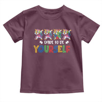 Funny Autism Awareness Dare To Be Yourself Toddler T Shirt Dabbing Unicorn