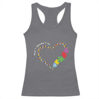 Autism Awareness Accept Understand Love Racerback Tank Top Love Heart Puzzle Pieces