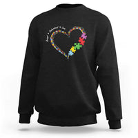 Autism Awareness Accept Understand Love Sweatshirt Love Heart Puzzle Pieces