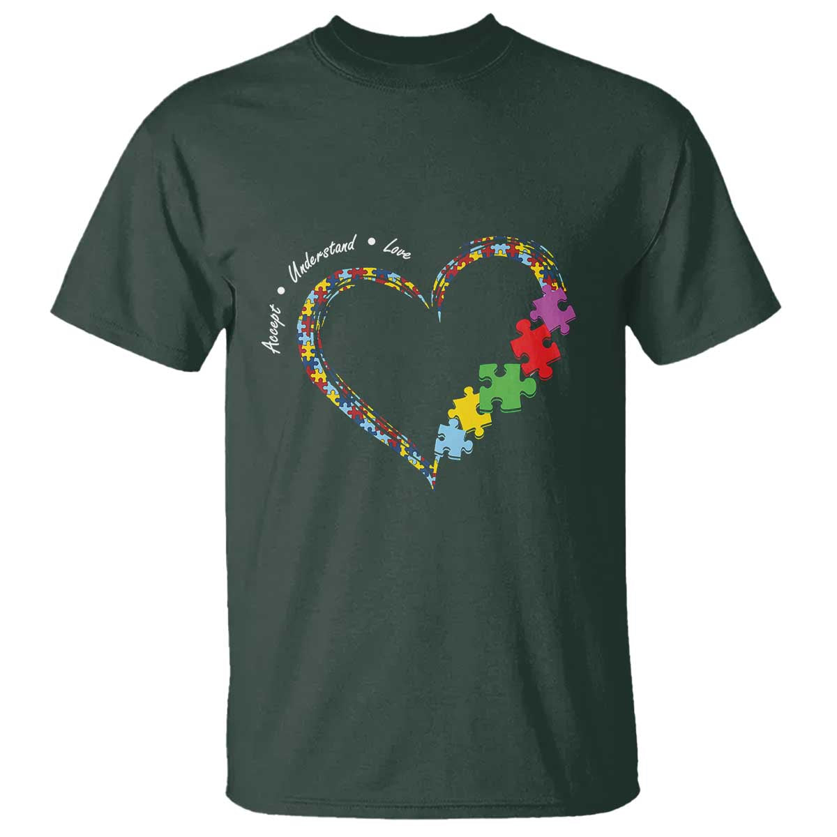 Autism Awareness Accept Understand Love T Shirt Love Heart Puzzle Pieces
