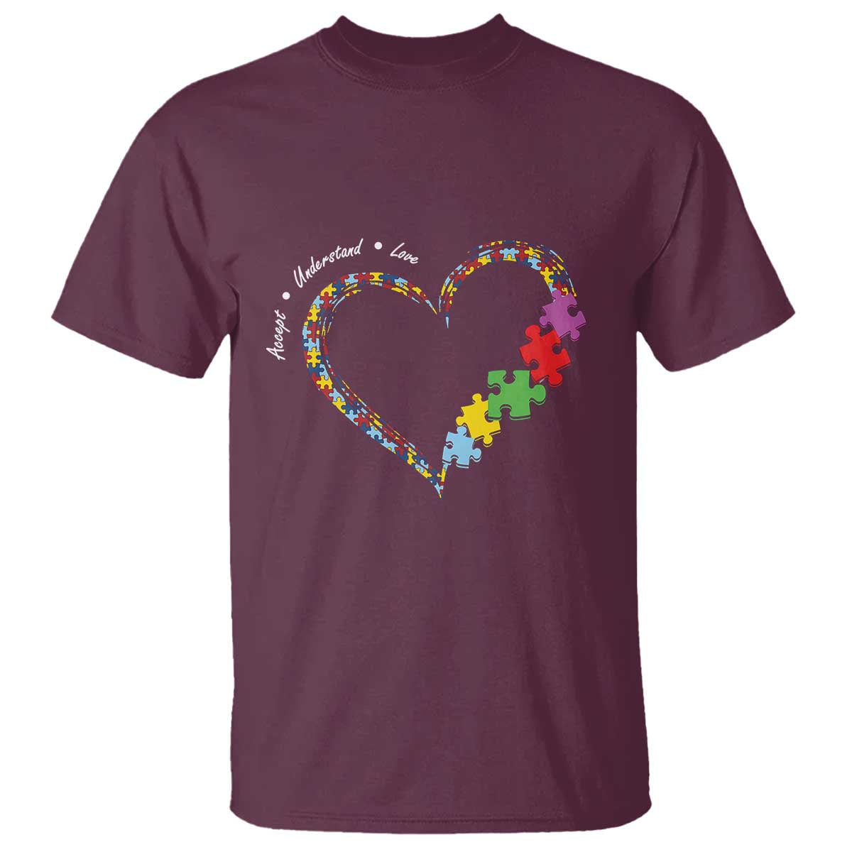 Autism Awareness Accept Understand Love T Shirt Love Heart Puzzle Pieces