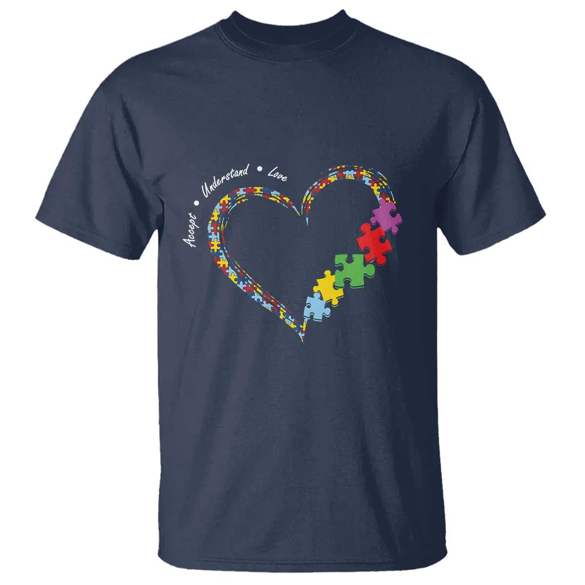 Autism Awareness Accept Understand Love T Shirt Love Heart Puzzle Pieces