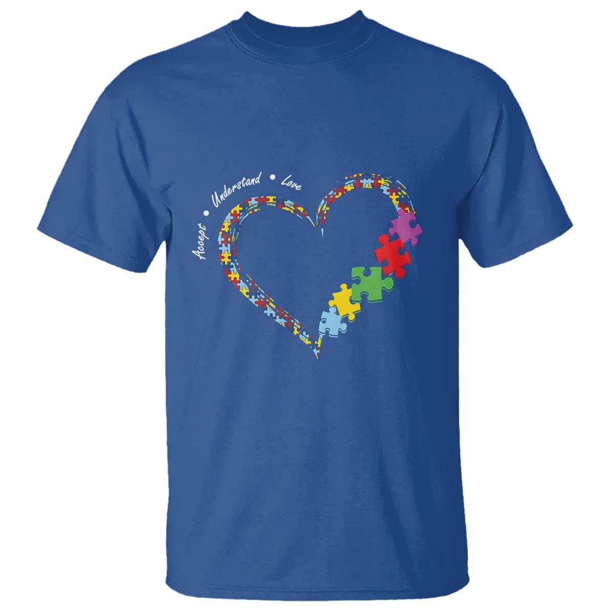 Autism Awareness Accept Understand Love T Shirt Love Heart Puzzle Pieces