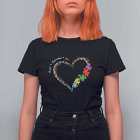 Autism Awareness Accept Understand Love T Shirt For Women Love Heart Puzzle Pieces