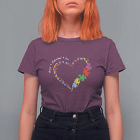 Autism Awareness Accept Understand Love T Shirt For Women Love Heart Puzzle Pieces