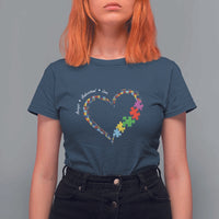 Autism Awareness Accept Understand Love T Shirt For Women Love Heart Puzzle Pieces