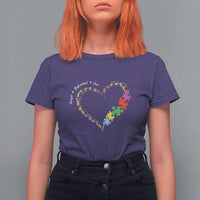 Autism Awareness Accept Understand Love T Shirt For Women Love Heart Puzzle Pieces