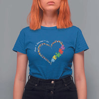 Autism Awareness Accept Understand Love T Shirt For Women Love Heart Puzzle Pieces