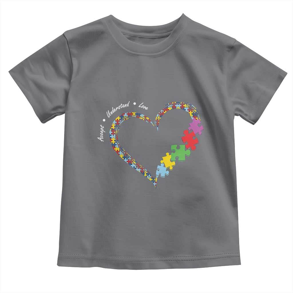 Autism Awareness Accept Understand Love Toddler T Shirt Love Heart Puzzle Pieces