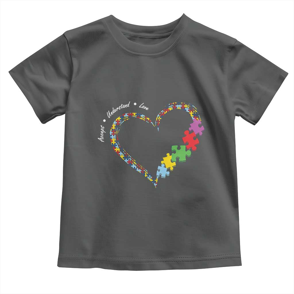 Autism Awareness Accept Understand Love Toddler T Shirt Love Heart Puzzle Pieces
