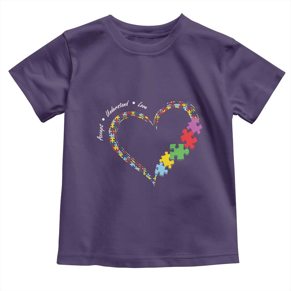 Autism Awareness Accept Understand Love Toddler T Shirt Love Heart Puzzle Pieces