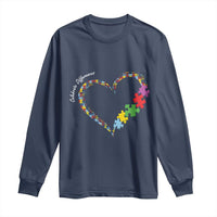 Autism Awareness Celebrate Differences Long Sleeve Shirt Love Heart Puzzle Pieces