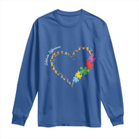 Autism Awareness Celebrate Differences Long Sleeve Shirt Love Heart Puzzle Pieces