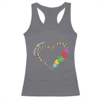 Autism Awareness Celebrate Differences Racerback Tank Top Love Heart Puzzle Pieces