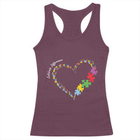 Autism Awareness Celebrate Differences Racerback Tank Top Love Heart Puzzle Pieces