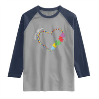 Autism Awareness Celebrate Differences Raglan Shirt Love Heart Puzzle Pieces