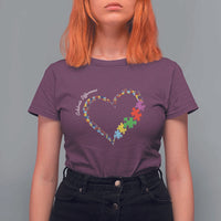Autism Awareness Celebrate Differences T Shirt For Women Love Heart Puzzle Pieces
