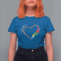 Autism Awareness Celebrate Differences T Shirt For Women Love Heart Puzzle Pieces