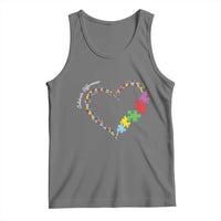 Autism Awareness Celebrate Differences Tank Top Love Heart Puzzle Pieces