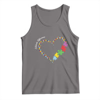 Autism Awareness Celebrate Differences Tank Top Love Heart Puzzle Pieces