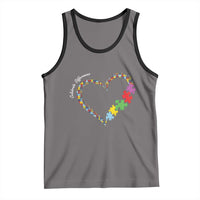 Autism Awareness Celebrate Differences Tank Top Love Heart Puzzle Pieces
