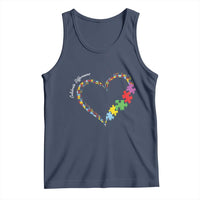 Autism Awareness Celebrate Differences Tank Top Love Heart Puzzle Pieces