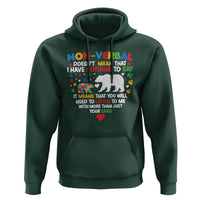 Autism Awareness Hoodie Non Verbal Doesn't Mean That I Have Nothing To Say Puzzle Bear