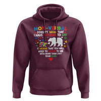 Autism Awareness Hoodie Non Verbal Doesn't Mean That I Have Nothing To Say Puzzle Bear