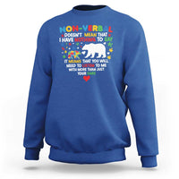 Autism Awareness Sweatshirt Non Verbal Doesn't Mean That I Have Nothing To Say Puzzle Bear